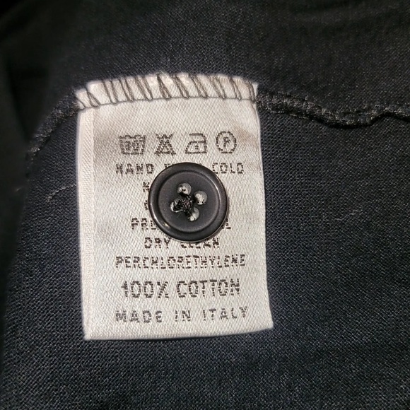 Franco Ziche Made in Italy T-shirt Mens L Black Button - Picture 4 of 5